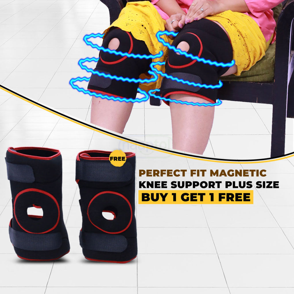 Magnetic Knee Support Brace Adjustable 360° Compression Knee Pain Relief Support with Breathable Fabric (Buy 1 Get 1 Free)
