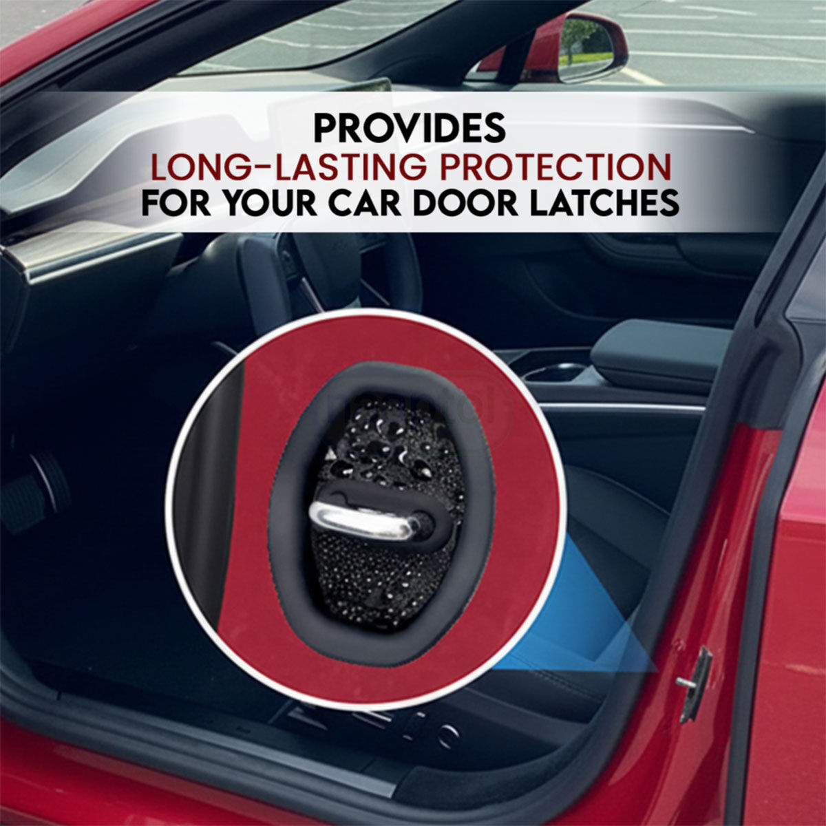 Car Door Noise Reducer & Buffer Pads (Pack of 4) | Shock Absorbing, Anti-Rust & Easy Install Door Lock Protector