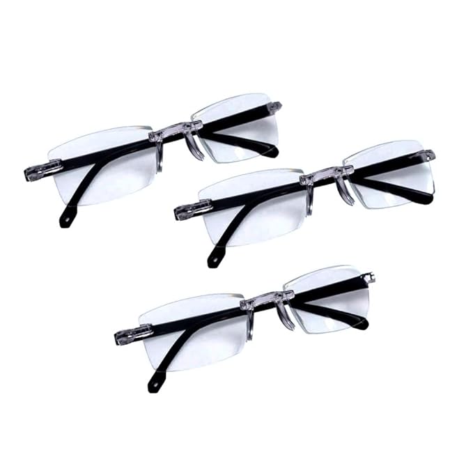 Rimless Reading Glasses – Buy 1 Get 2 FREE | Ultra-Light Comfort Readers (Pack of 3)