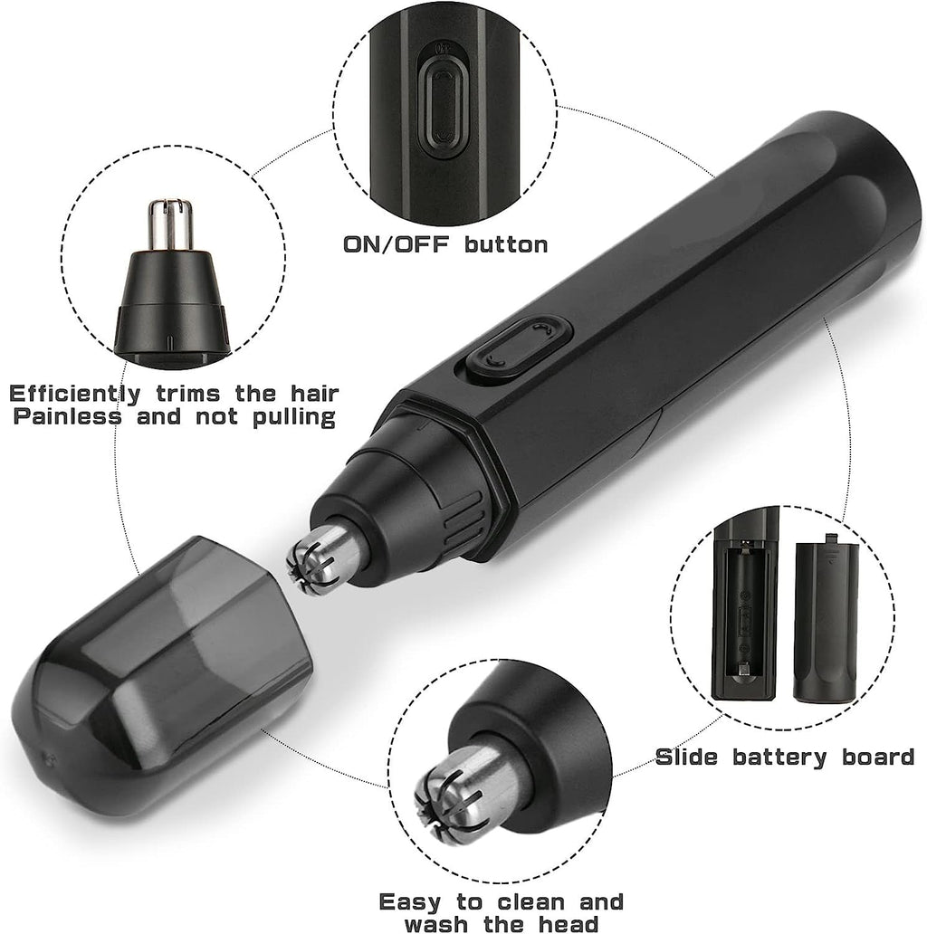 Painless Nose & Ear Hair Trimmer – Portable, Safe & Precision Grooming Tool