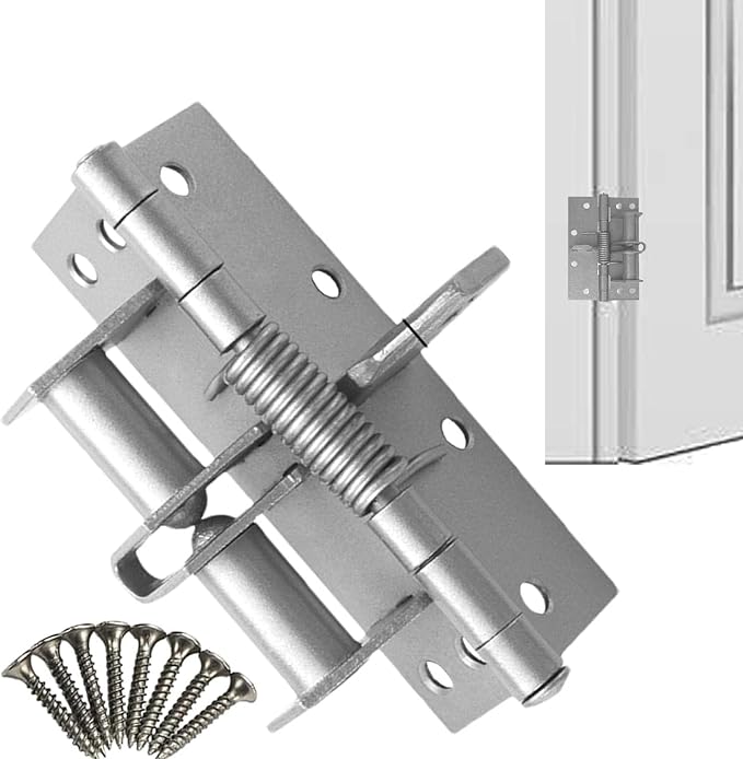 Heavy Duty 3-in-1 Self-Closing Garage Door Hinge - Automatic Spring Hinge with 90° Positioning, Anti-Rust Folding Shelf Hinge & Invisible Door Closer