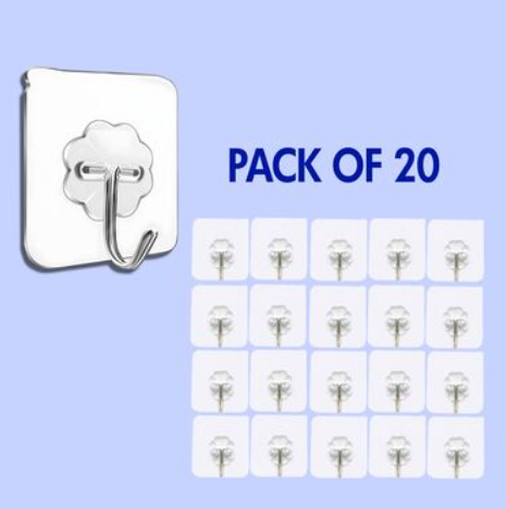 StickHold™ Heavy-Duty Wall Hanger Stickers (Pack of 20) | No-Drill Self-Adhesive Hooks | Multi-Purpose Wall Organizers