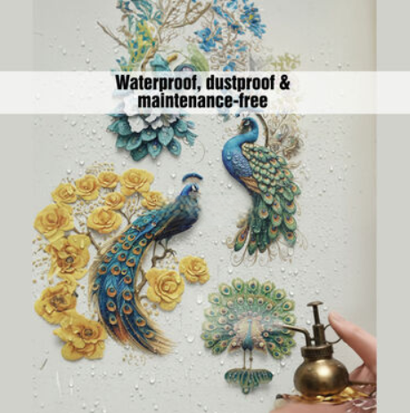 PeacockGlow™ 3D Colorful Peacock Wall Sticker Set | Luxury Self-Adhesive Wall Décor | DIY Home Decoration Art