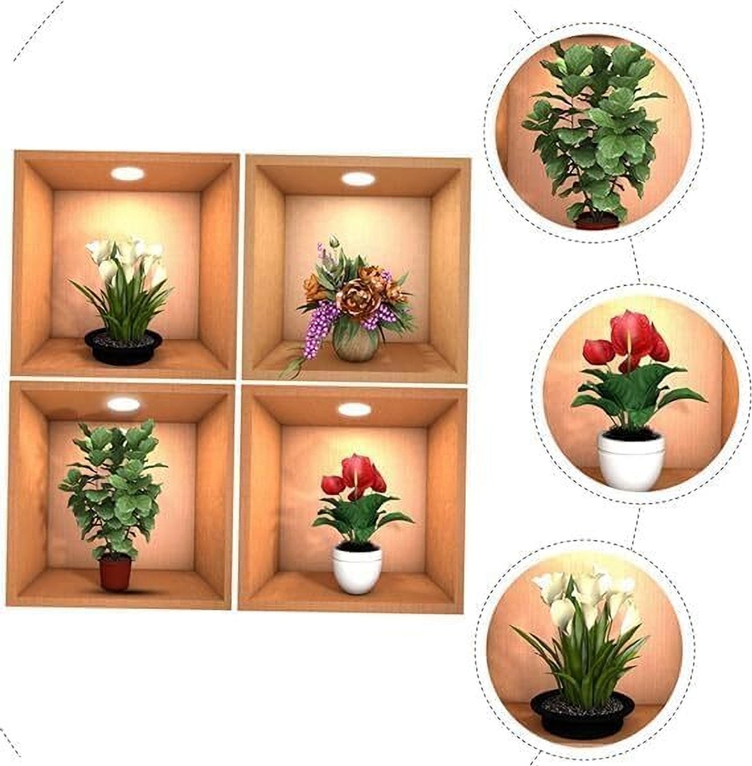 🏡 3D Decorative Wall Stickers Floral Buy 2 Get 3